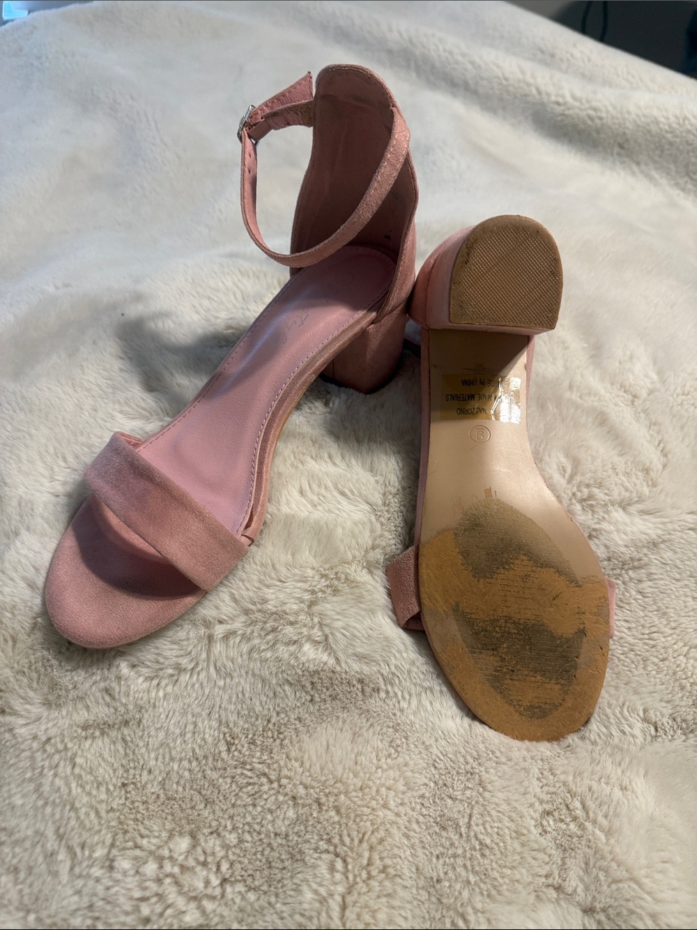 Herstyle Blush Pink Ankle-Strap Block Heels - Picture 3 of 4